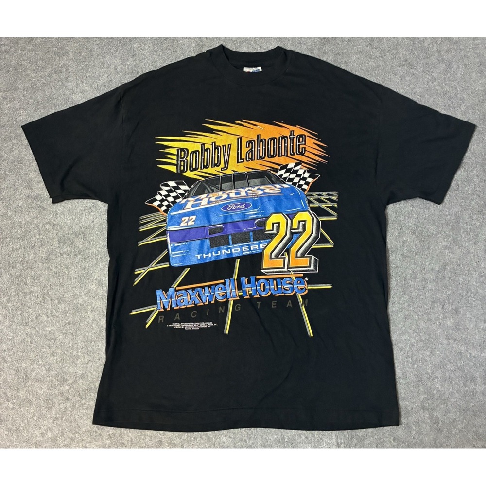 Vintage 90s Bobby Labonte Maxwell Racing NASCAR Single Stitch Shirt XL Mens